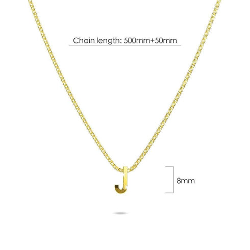 Initials Brick Alphabet Letter Necklace Gold Layered Steel Jewellery